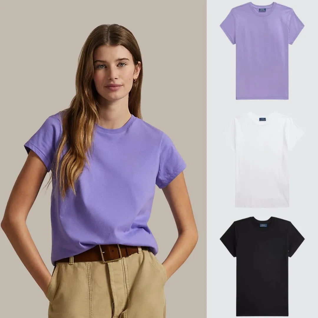 3 PACK - T-SHIRTS EN COTON COUPE SLIM FEMME